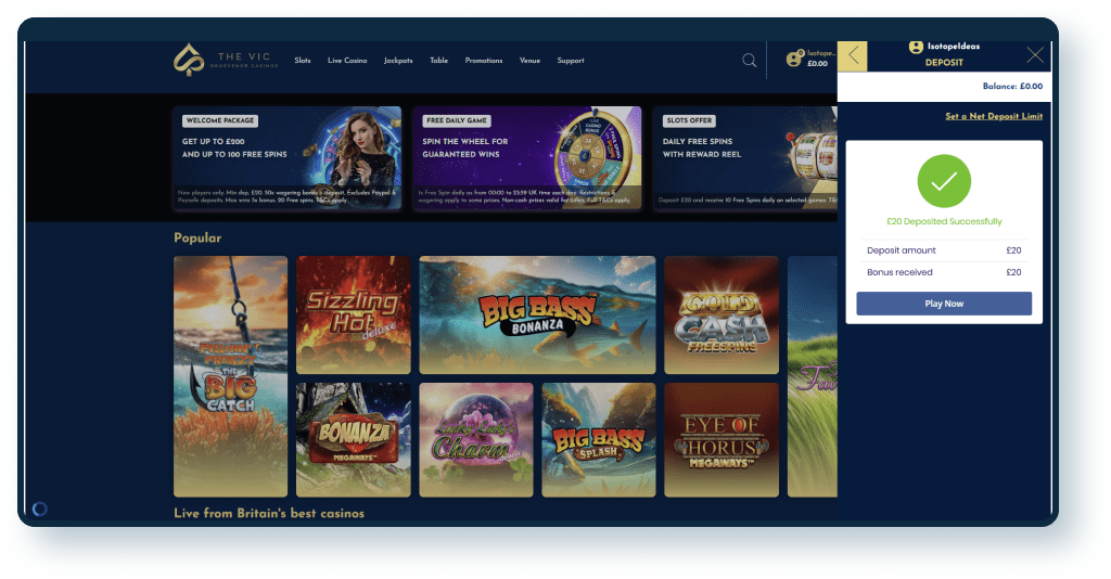 The Vic Casino Deposit 3