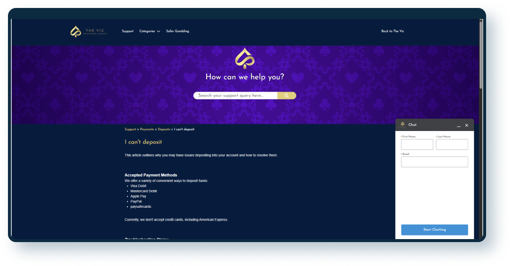 The Vic Casino Live Chat 1