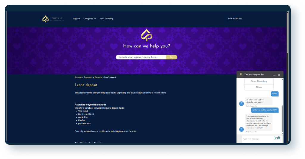 The Vic Casino Live Chat 3