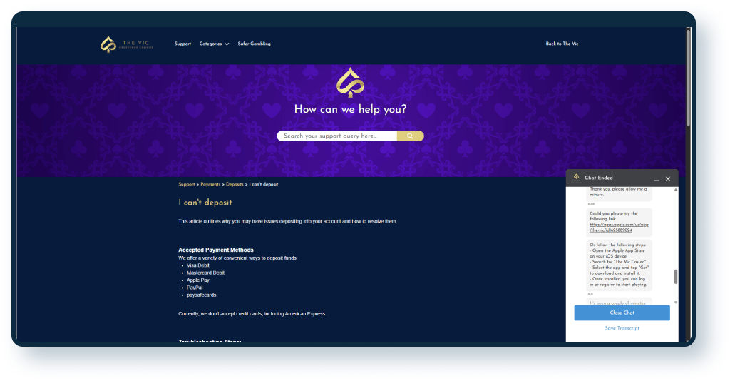 The Vic Casino Live Chat 5