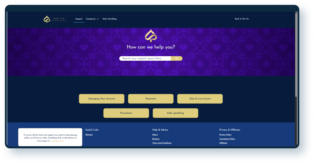 The Vic Casino Support