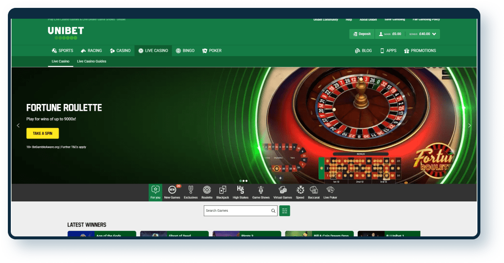 Unibet Live Casino