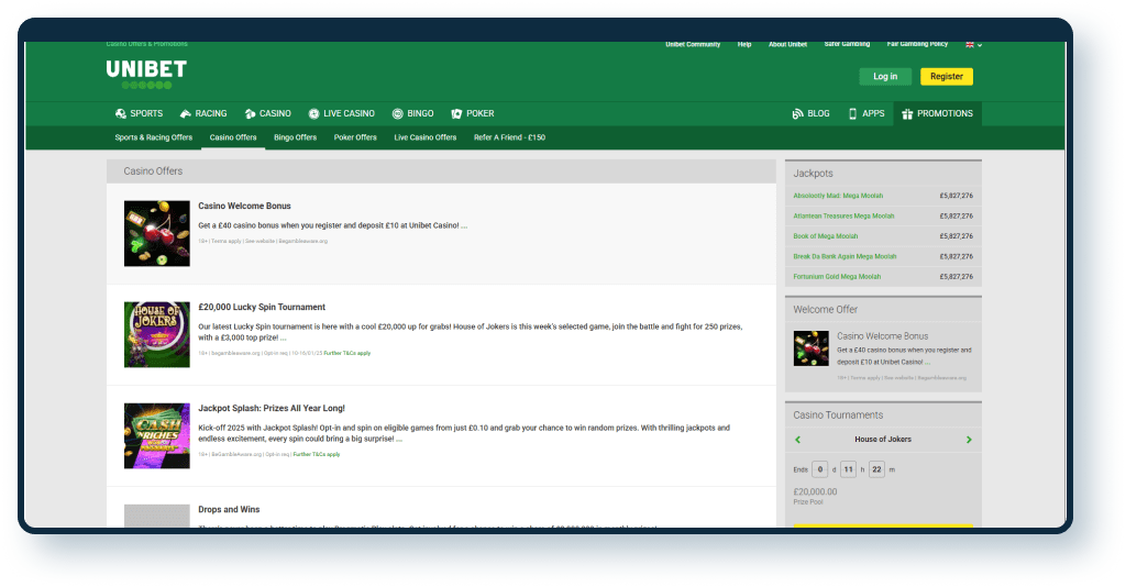 Unibet Casino Offers