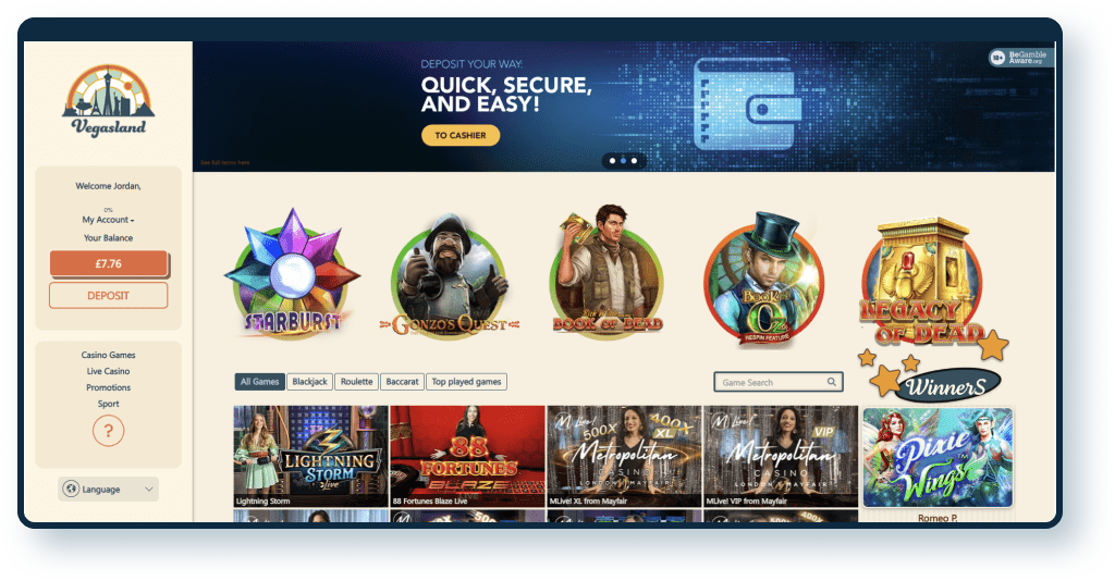 Vegas Land Casino Live Games