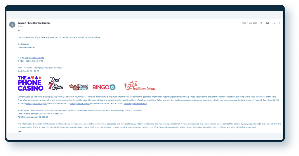 Vegas Moose Email Response