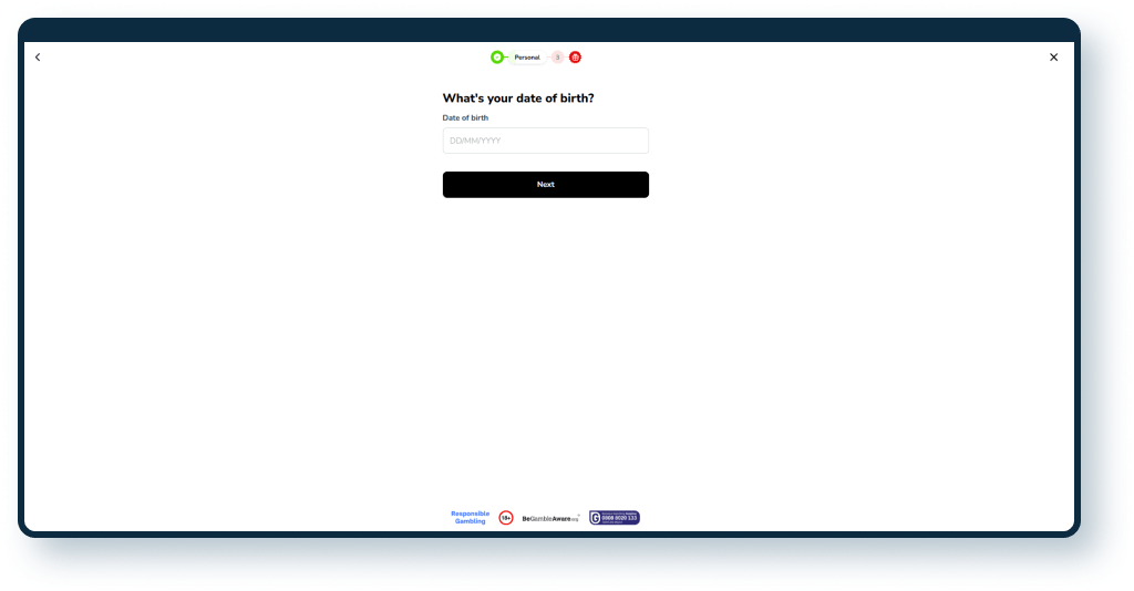 Virgin Games Registration step 3