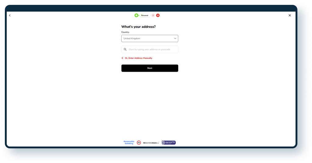 Virgin Games Registration step 4