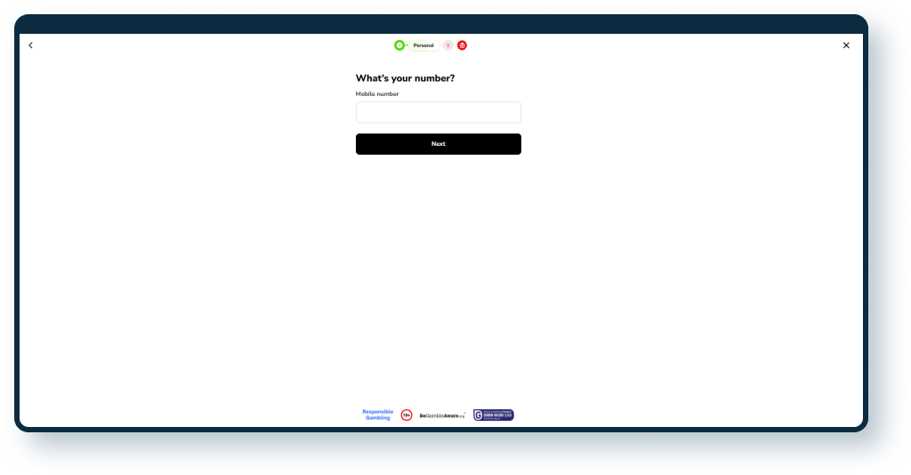 Virgin Games Registration step 5