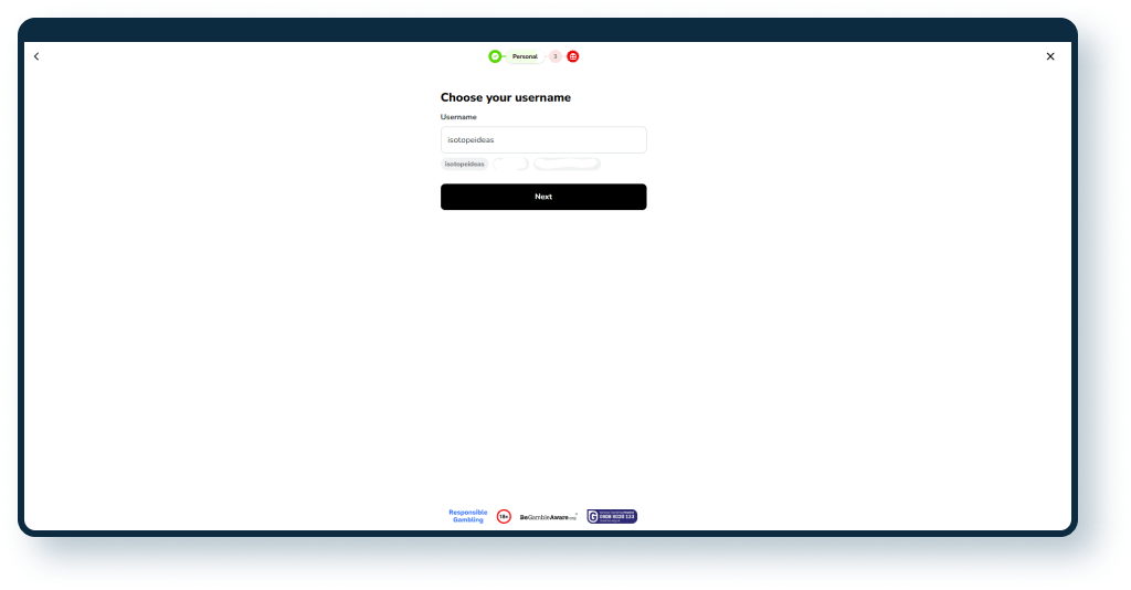 Virgin Games Registration step 6