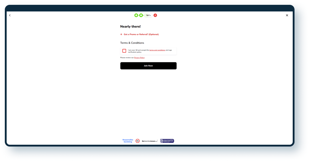 Virgin Games Registration step 8