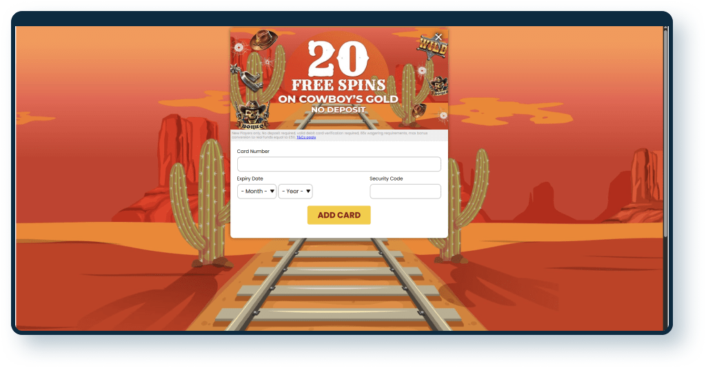 Wild West Wins Registration step 4