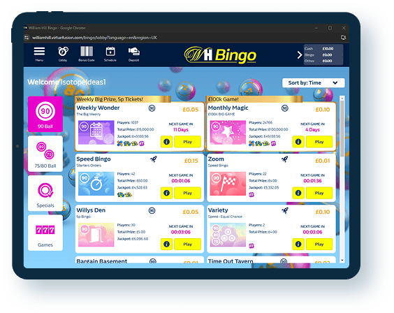 William Hill Bingo Lobby