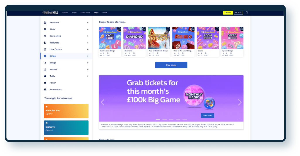 William Hill Bingo Lobby 2