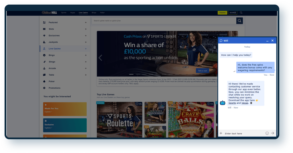 William Hill Live Chat 1