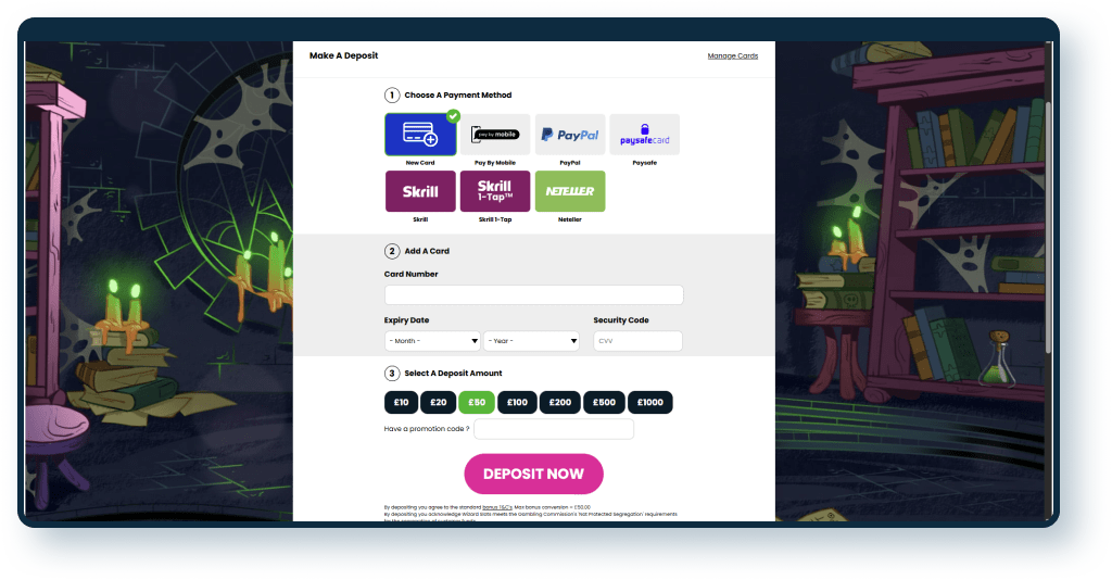 Wizard Slots Deposit