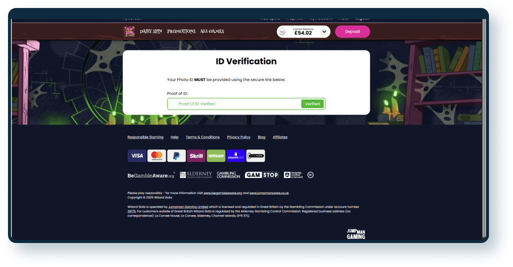 Wizard Slots KYC