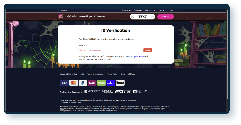 Wizard Slots KYC 1