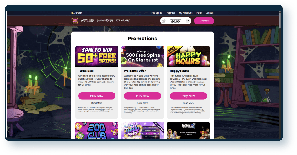 Wizard Slots Promotions