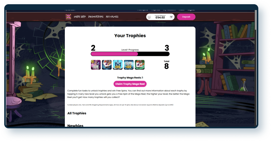 Wizard Slots Trophies