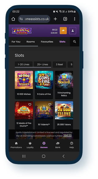 Zodiac Casino Mobile