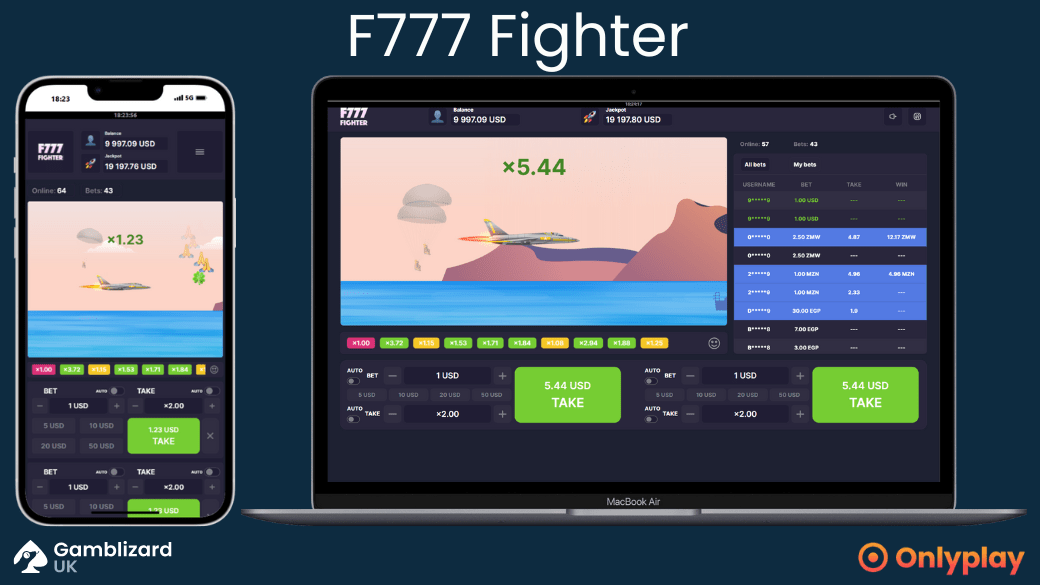 f777 fighter crash casino game