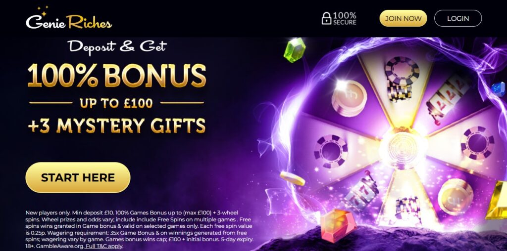 Genie Riches Casino Login Page