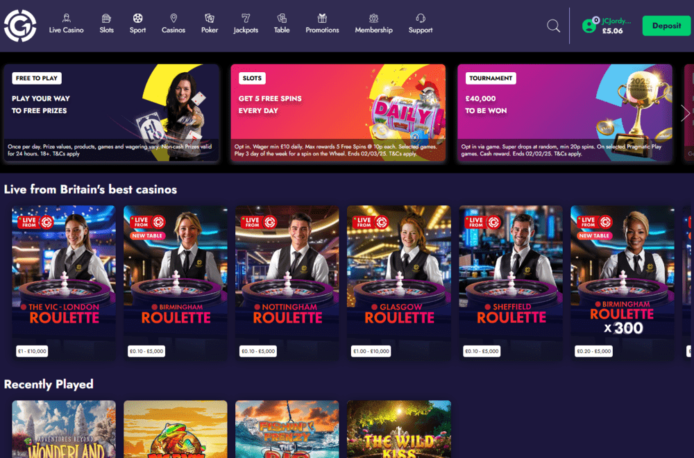 grosvenor online casino homepage