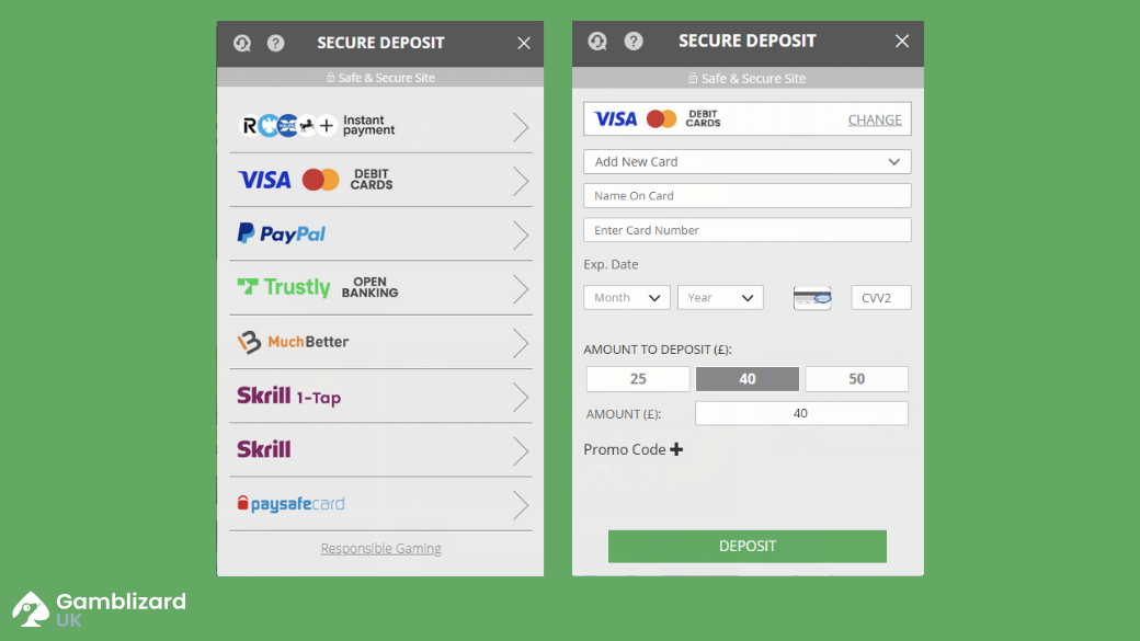 luckster casino deposit process
