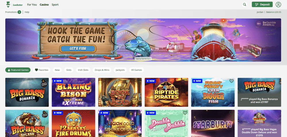 luckster casino homepage