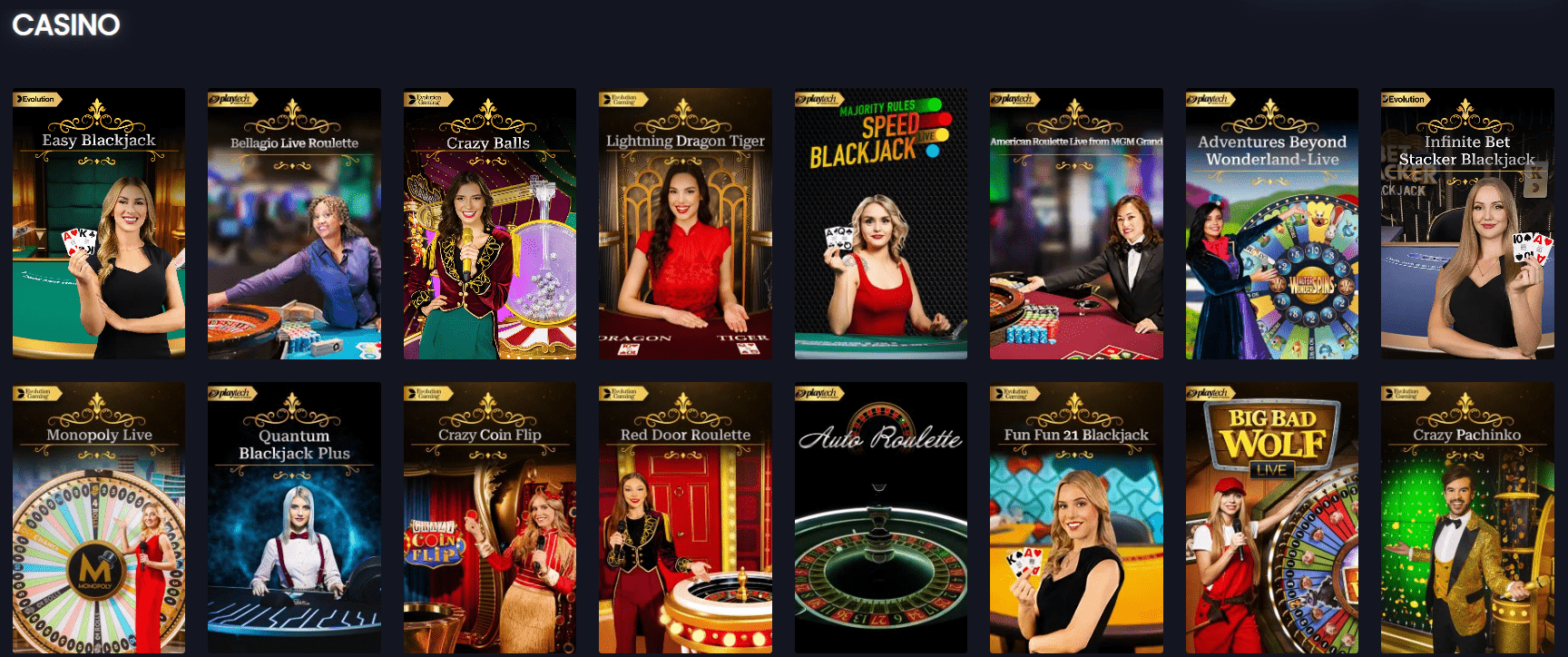 mango casino live and table games