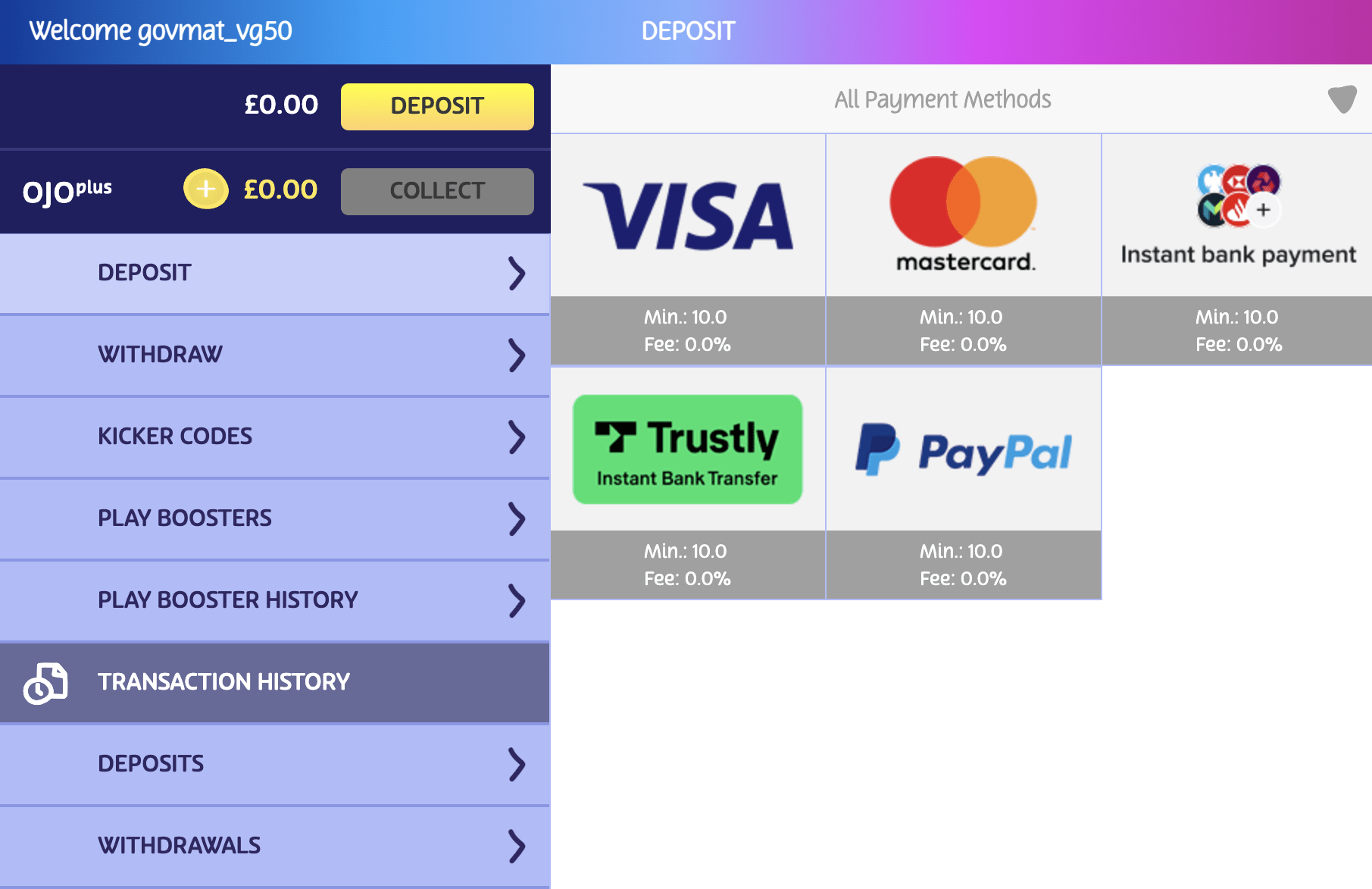 playojo deposit