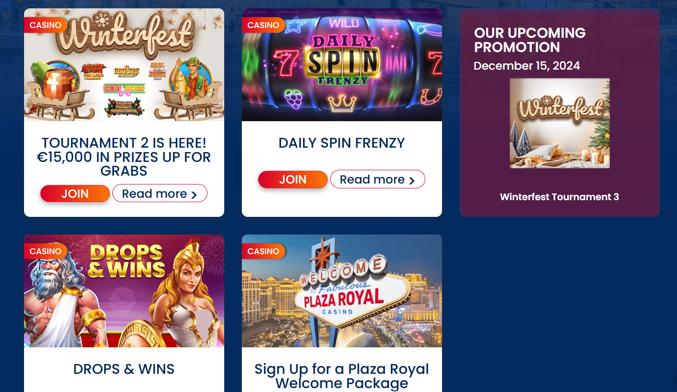 plaza royal casino bonus codes