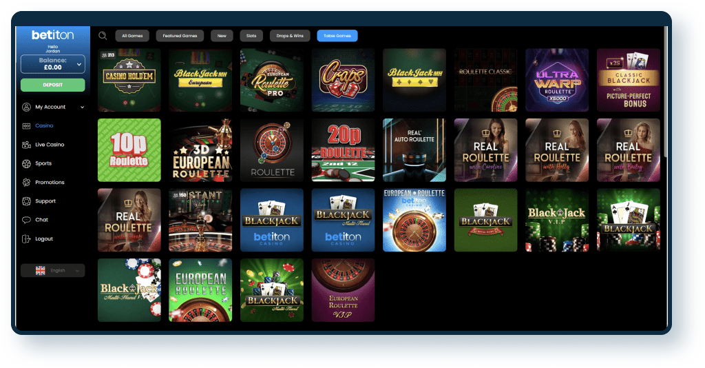 Betiton Casino Table Games