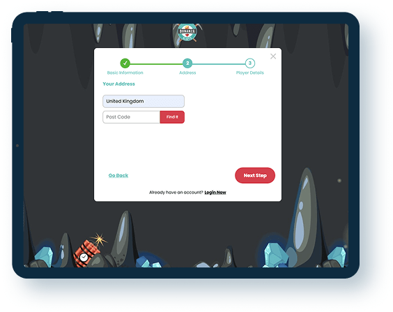 Bonanza Slots Registration step 2