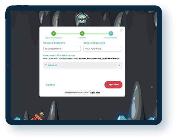 Bonanza Slots Registration step 3