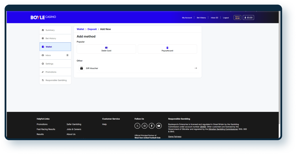 BoyleSports Deposit step 2