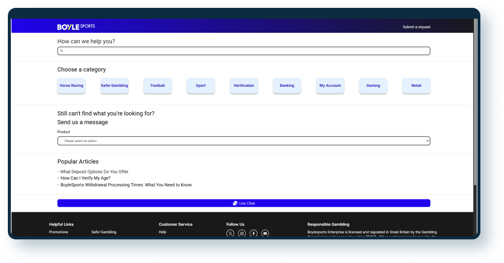 BoyleSports FAQ Help Page 1
