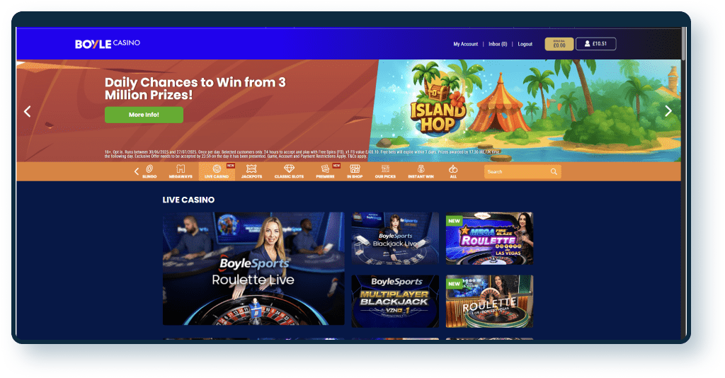 BoyleSports Live Casino