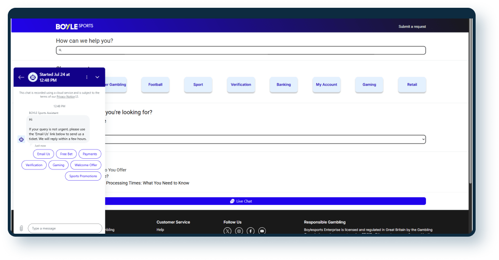 BoyleSports Live Chat 1