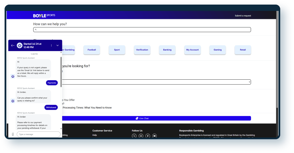 BoyleSports Live Chat 2