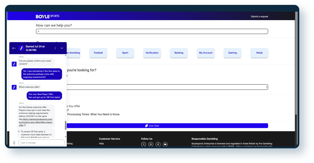 BoyleSports Live Chat 5