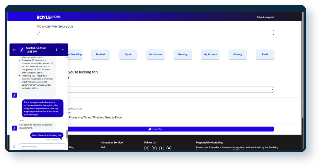 BoyleSports Live Chat 6