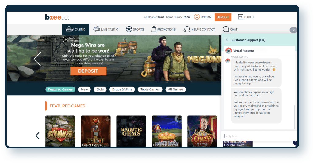 Bzeebet Live Chat 1