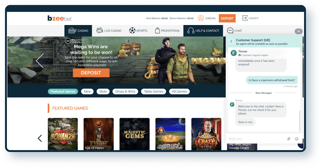 Bzeebet Live Chat 2