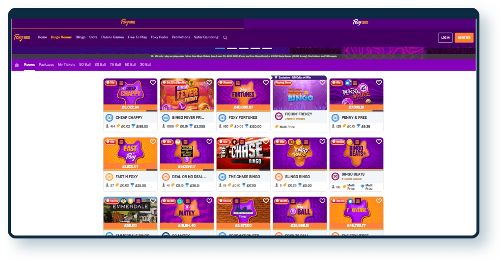 Bingo games Foxy Bingo