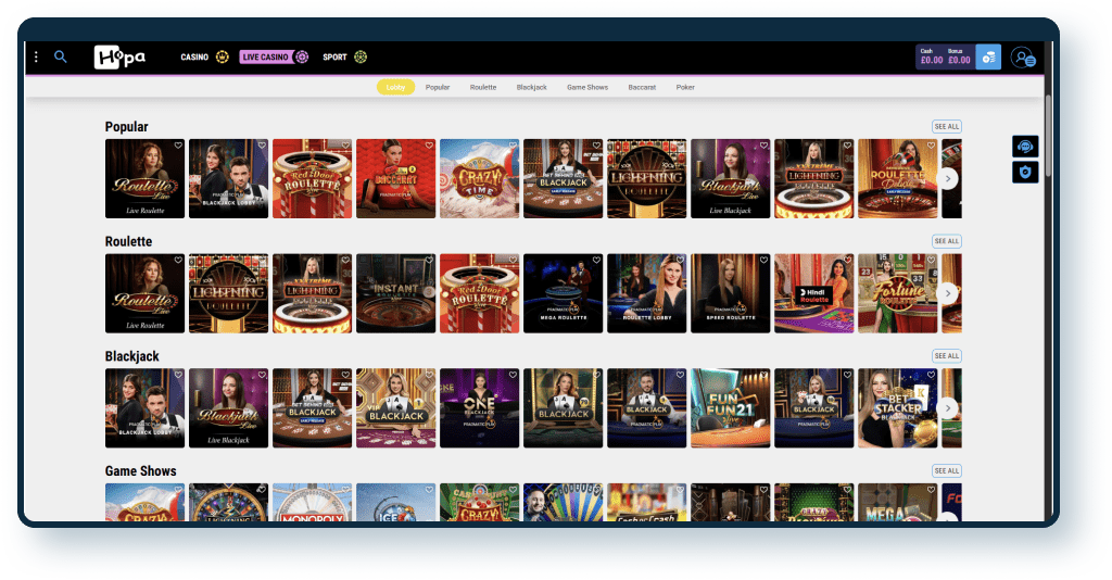 Hopa Live Casino