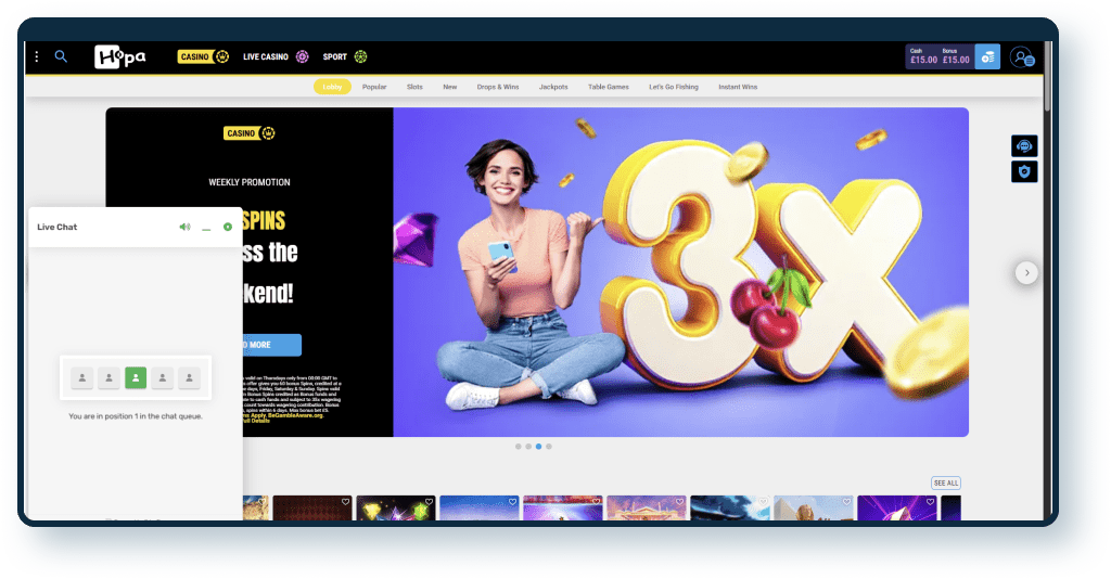 Hopa Casino Live Chat 2