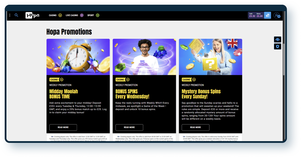 Hopa Casino Promotions