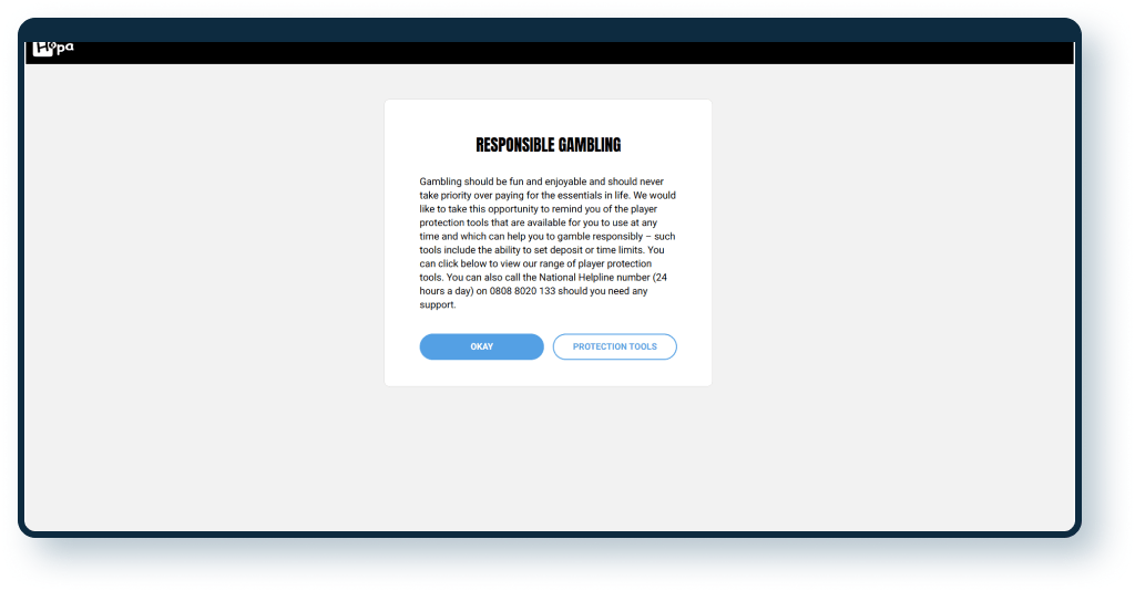Hopa Casino Registration step 6