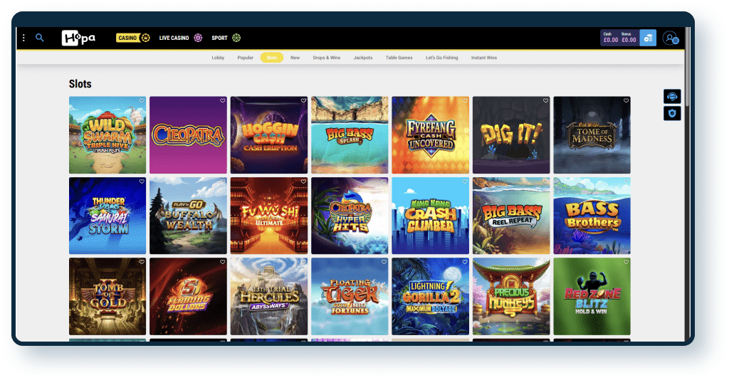 Hopa Casino best slots